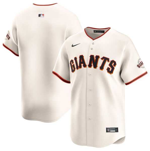 Mens San Francisco Giants Blank Cream Home Limited Stitched Baseball Jersey Dzhi